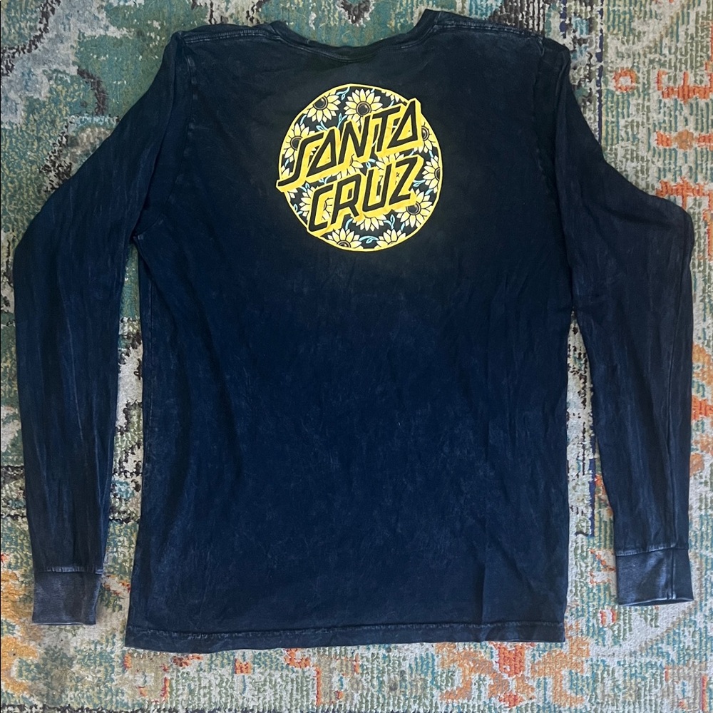 Santa Cruz Navy Long Sleeve with Yellow Logo